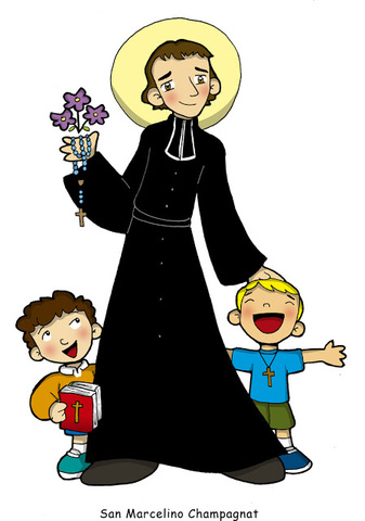 e fundó la primera escuela de los maristas en el mismo pueblo de Marcelino