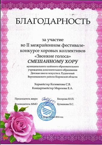 II межрайонный фестиваль-конкурс хоровых коллективов «Звонкие голоса»