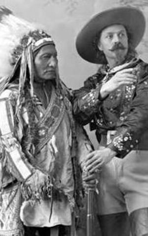sitting bull performs in wild west show with buffalo bill cody