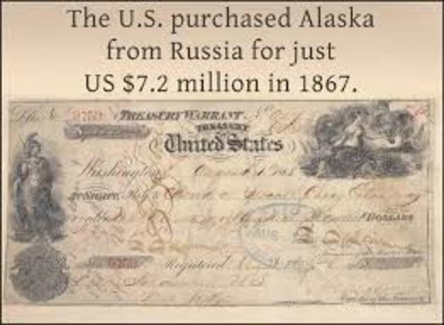 Alaska is purchased from Russia