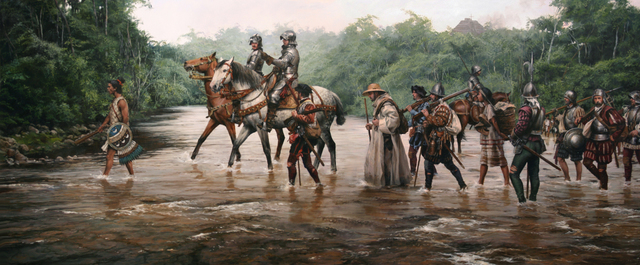 Hernan Cortes deja Tenochtitlan