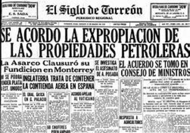 el presidente lázaro cárdenas lleva acabo la expropiación petrolera