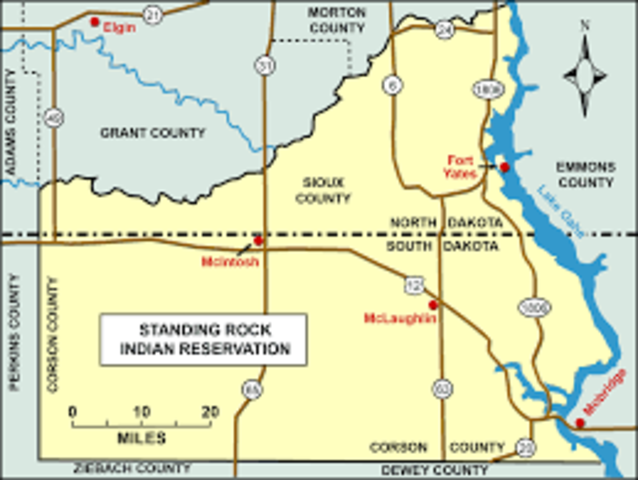 Sitting Bull surrenders to U.S. Army and goes to Standing Rock Reservation