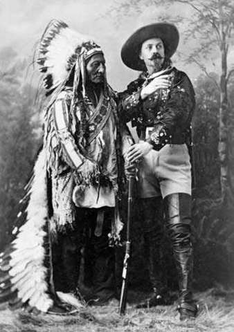 Sitting Bull Performs in Wild West Show with Buffalo Bill Cody