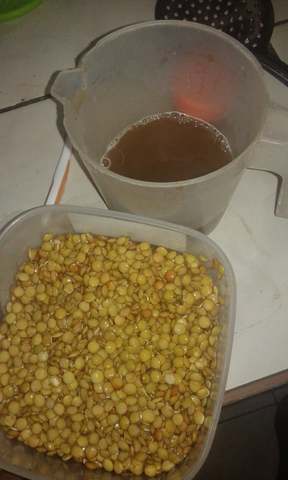 rehidratado alas lentejas