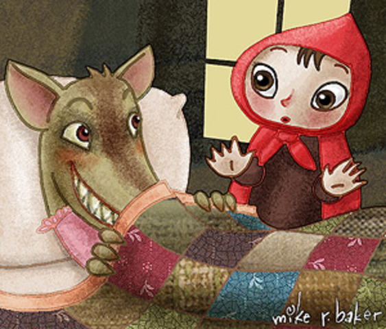 When Red arrives she questions "Granny" about her strange appearance.