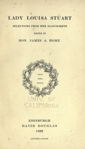 Sensibility - Letter from Lady Louisa Stuart to Walter Scott