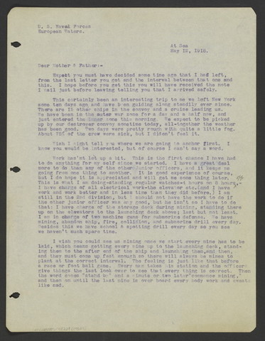 Lucius Byron Nash's first letter to his Parents