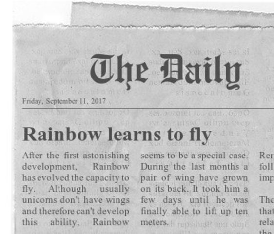 Rainbow learns to fly