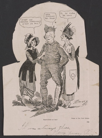 Cartoons clipped from the New York "Tribune"," included with the letter