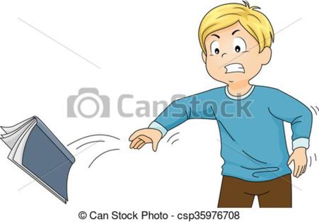 Arnold throws a geometry book at his teacher.