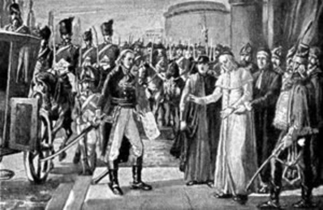 Pío VI prisionero en Francia