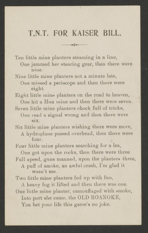 T.N.T. Poem for Kaiser Bill