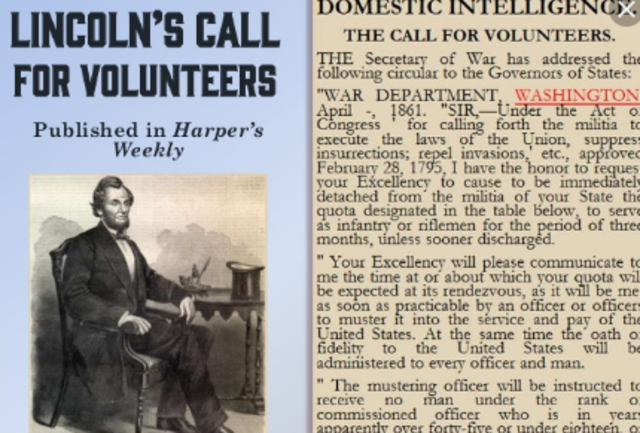 Lincoln Calls for Troops