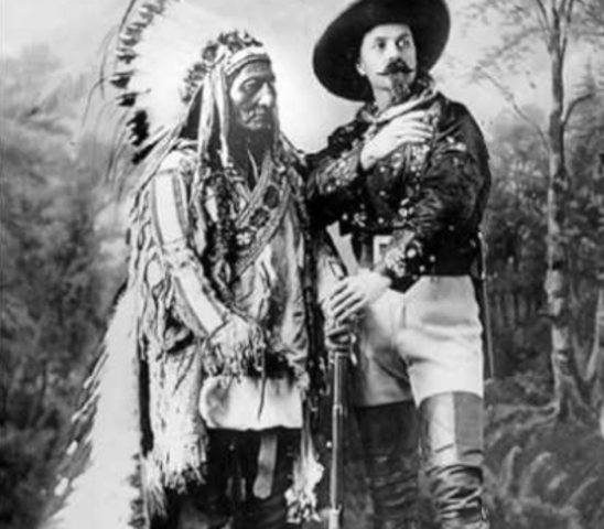 Sitting Bull performs in Wild West Show with Buffalo Bill Cody