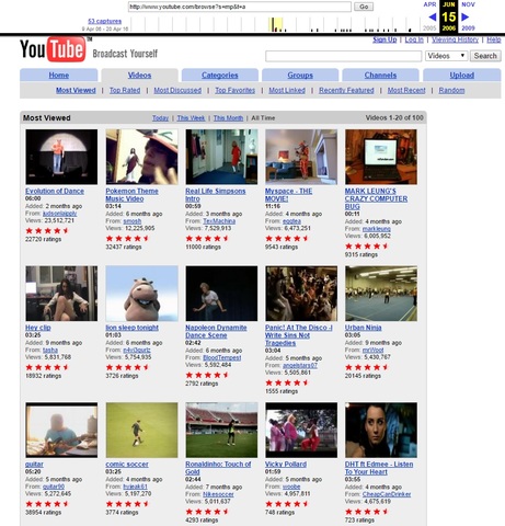 Youtube Layout 2006