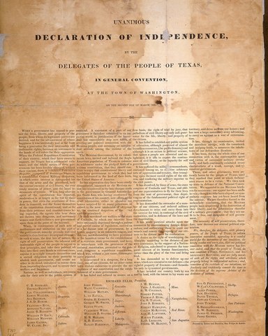 Texas Declared Independence from Mexico