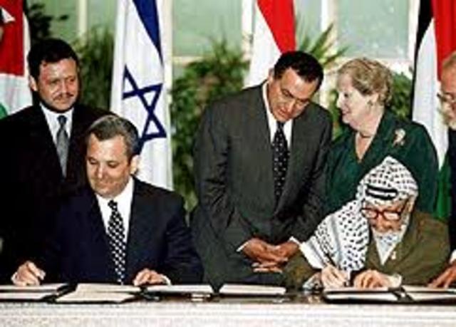 Firma del tratado de paz entre Israel y Jordania