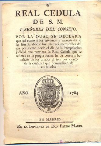 Emicion de la Real Cedula