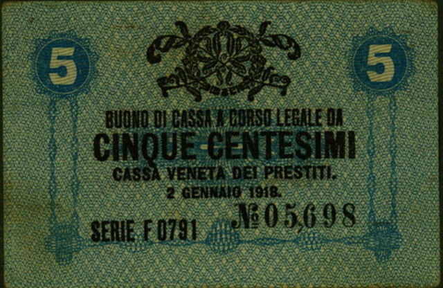 _Legal tender for 5 centimes, January 2, 1918__