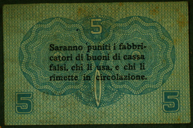 Legal tender for 5 centimes, January 2, 1918