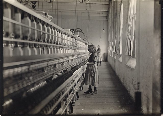 One of many youngsters working in Carolina cotton mills