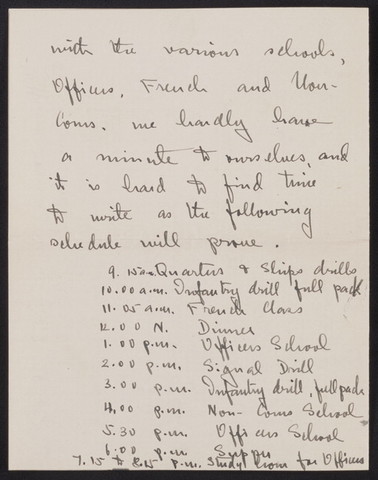 Captain Sumner's Schedule