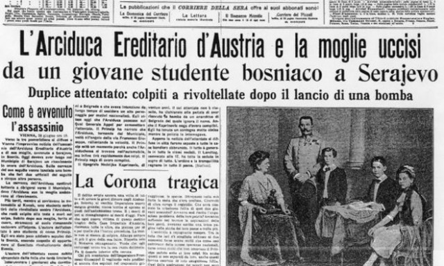 Viene ucciso l'erede al trono austriaco