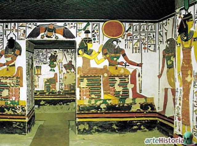 Pinturas de la tumba de Nefertari (fecha aproximada 1265 a.C, Dinastía XIX)