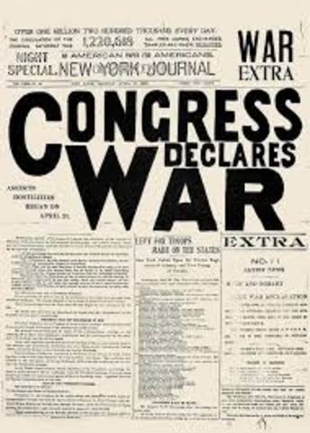 The U.S. declares war on Spain