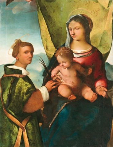 Giovan Francesco Bembo, Madonna col Bambino e Santo Stefano1518