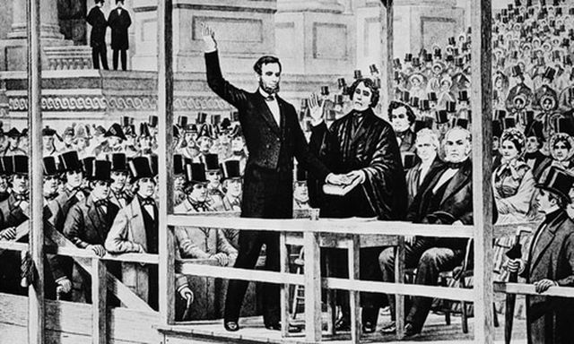 Abraham Lincoln is inaugurated