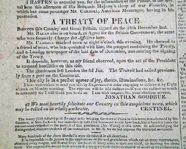 Treaty of Ghent Ratified