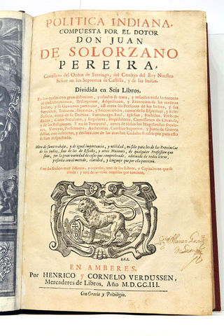Política Indiana de Juan de Solórzano Pereyra