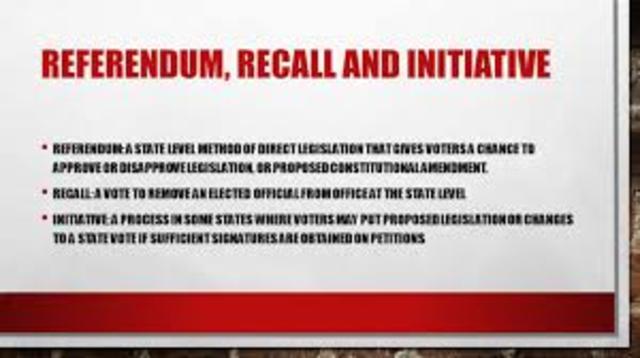 Initiative, Referendum, Recall