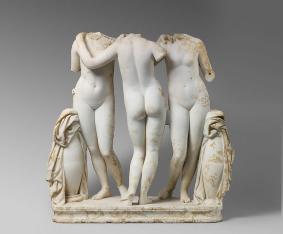 Marble statue group of the 3 graces (Hellenistic)
