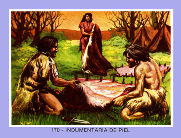 Indumentaria de piel. Tallas de hueso y cuerno. Pinturas rupestres