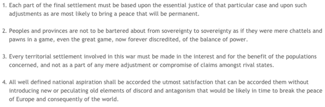 (US) Wilson Delivers another Speech to Congress; "The Four Principles"