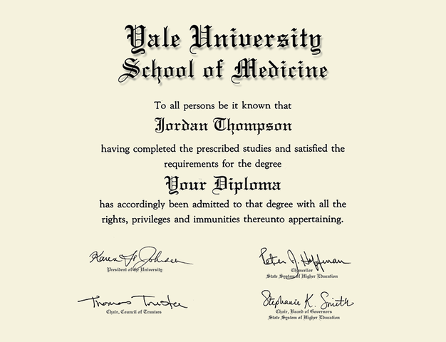 First medical diploma was granted at Yale.