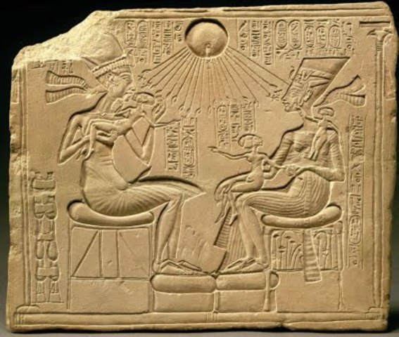 Akhenaton, Nefertiti, and Three Daughters