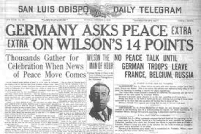 (US) Woodrow Wilson and his "Fourteen Points" for peace