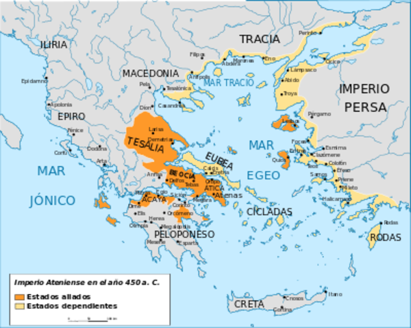 Atenas y otros estados griegos constituyeron la Liga de Delos contra los persas