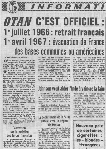 CdG quitte OTAN + voyage Moscou