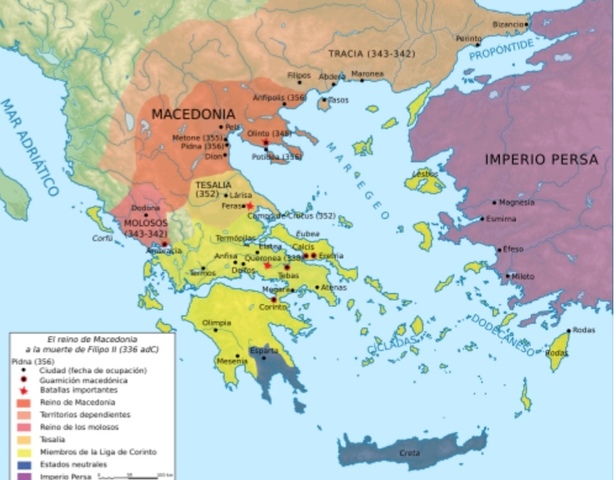 Los estados griegos constituyen la Liga Helénica contra Filipo