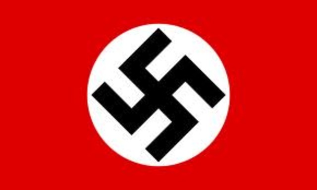 Nazi's raize the first flag