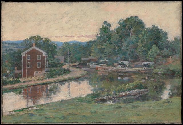 Evening at the Lock (American Impressionism)