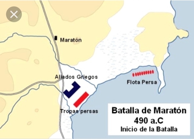 Los persas son derrotados en la batalla Maratón. Fin de la I Guerra Médica