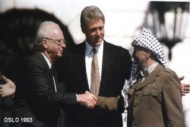 Rabin and Arafat signed OSLO I Peace Agreement