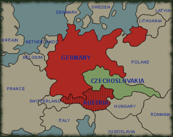 Germany takes over Austria and Czechoslovakia