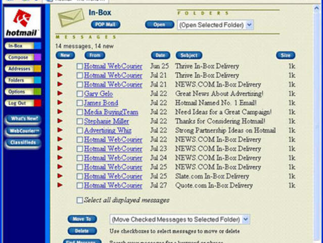 Lanzamiento de Hotmail
